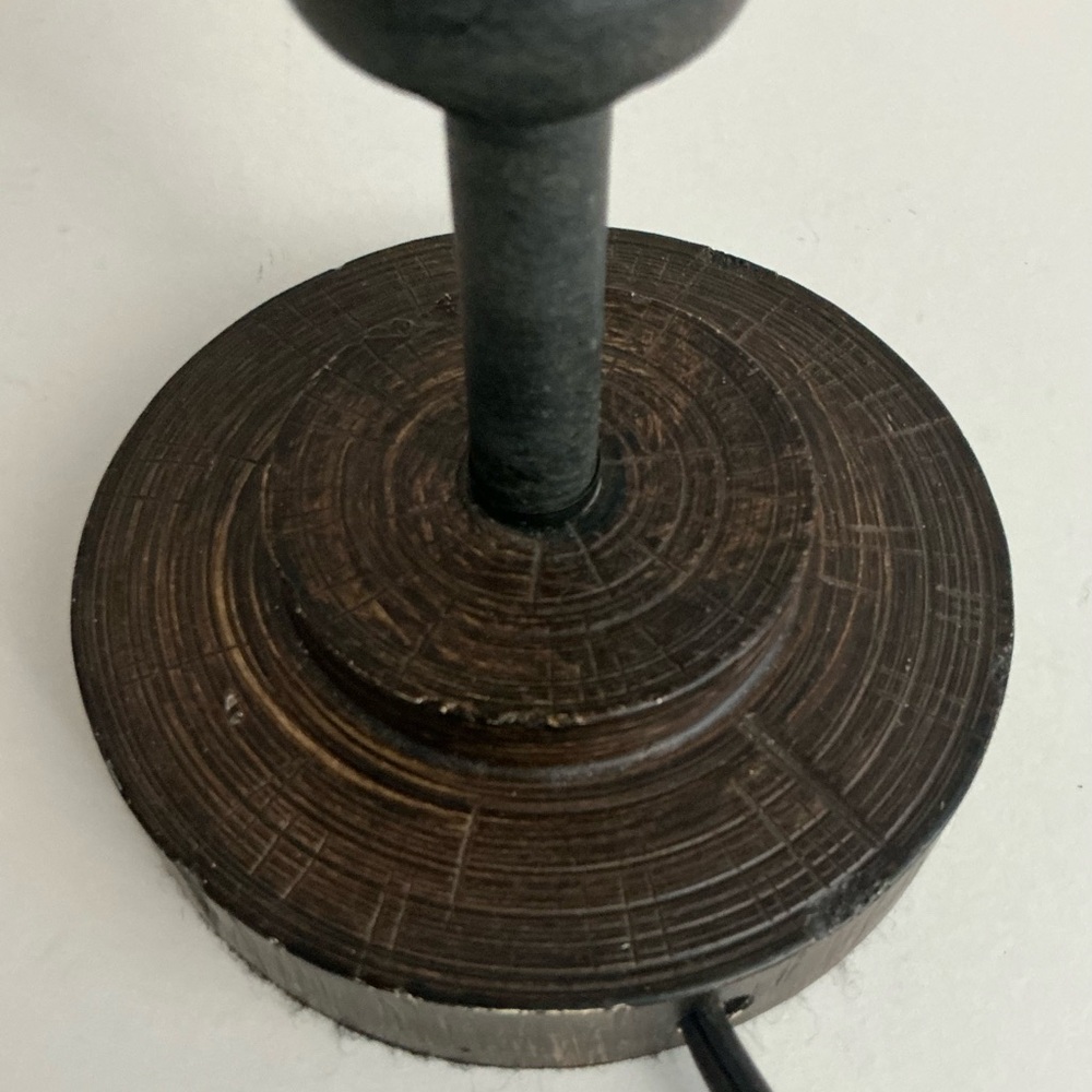 Farmhouse 20"H Black & Brown Metal and Burlap Cage Table Lamp - Picture 12 of 14